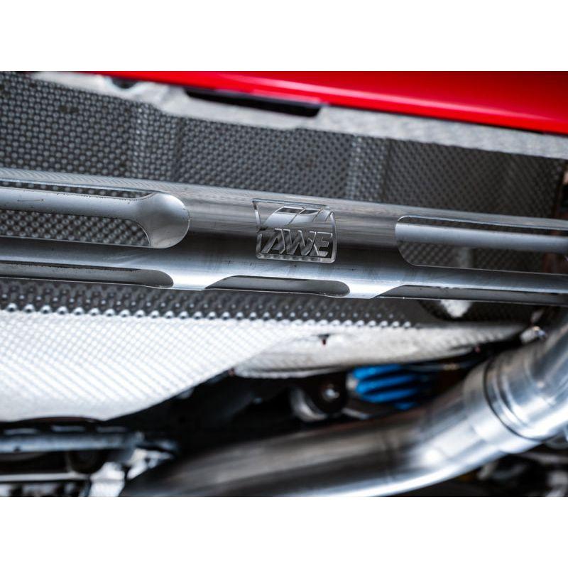 AWE Tuning BMW F8X M3/M4 Track Edition Catback Exhaust - Diamond Black Tips - The Coin Has A Say