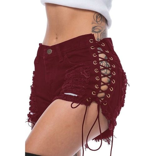 Bandage Shorts Womens Cotton Shorts Summer Pants Fashion Sexy Jeans - The Coin Has A Say