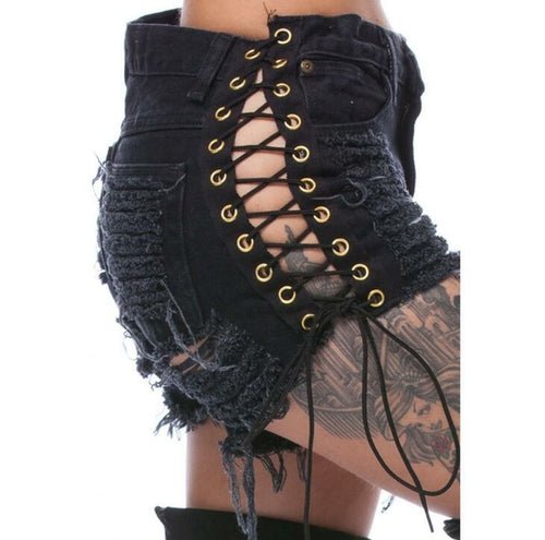 Bandage Shorts Womens Cotton Shorts Summer Pants Fashion Sexy Jeans - The Coin Has A Say