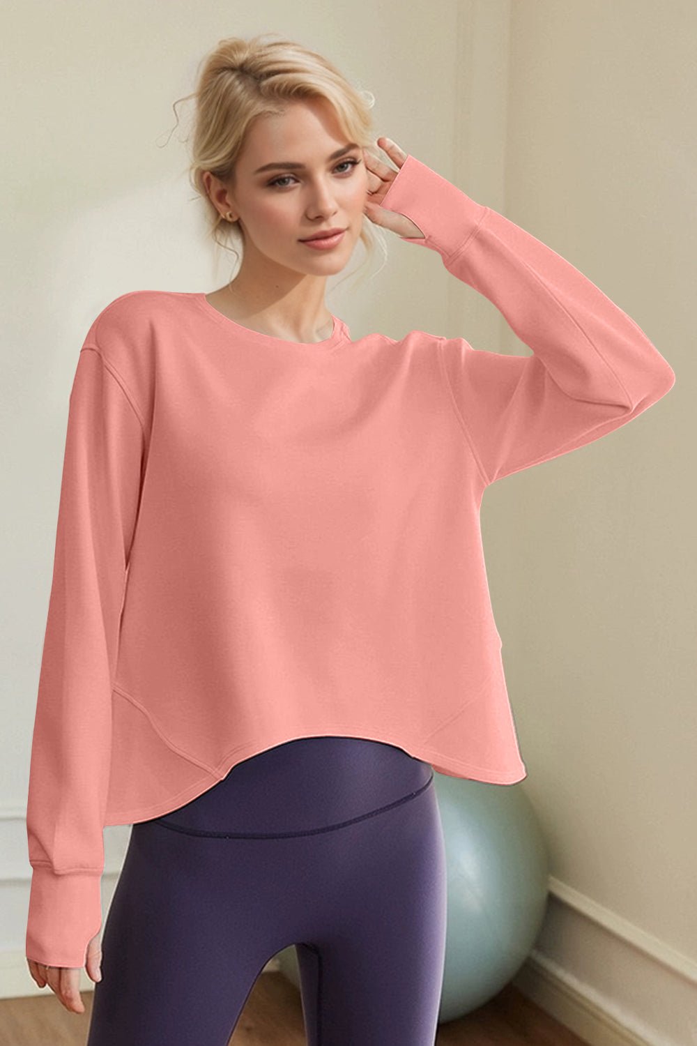 Basic Bae Air Scuba Round Neck Long Sleeve Sweatshirt - The Coin Has A Say