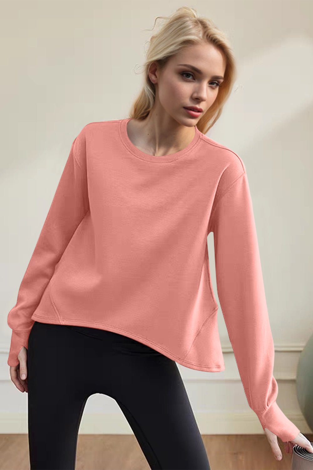 Basic Bae Air Scuba Round Neck Long Sleeve Sweatshirt - The Coin Has A Say