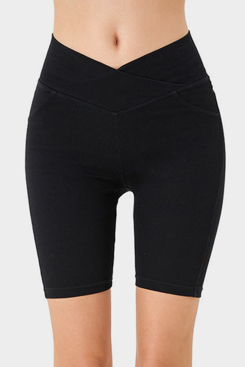Basic Bae Asymmetrical Waist Denim Shorts with Pockets - The Coin Has A Say