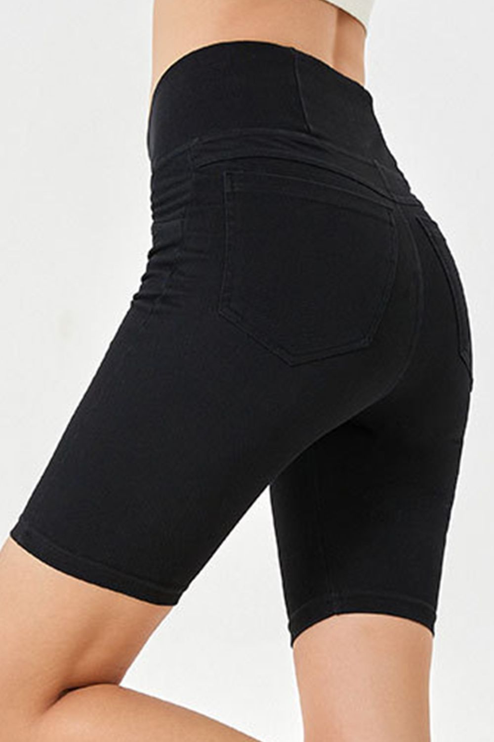 Basic Bae Asymmetrical Waist Denim Shorts with Pockets - The Coin Has A Say
