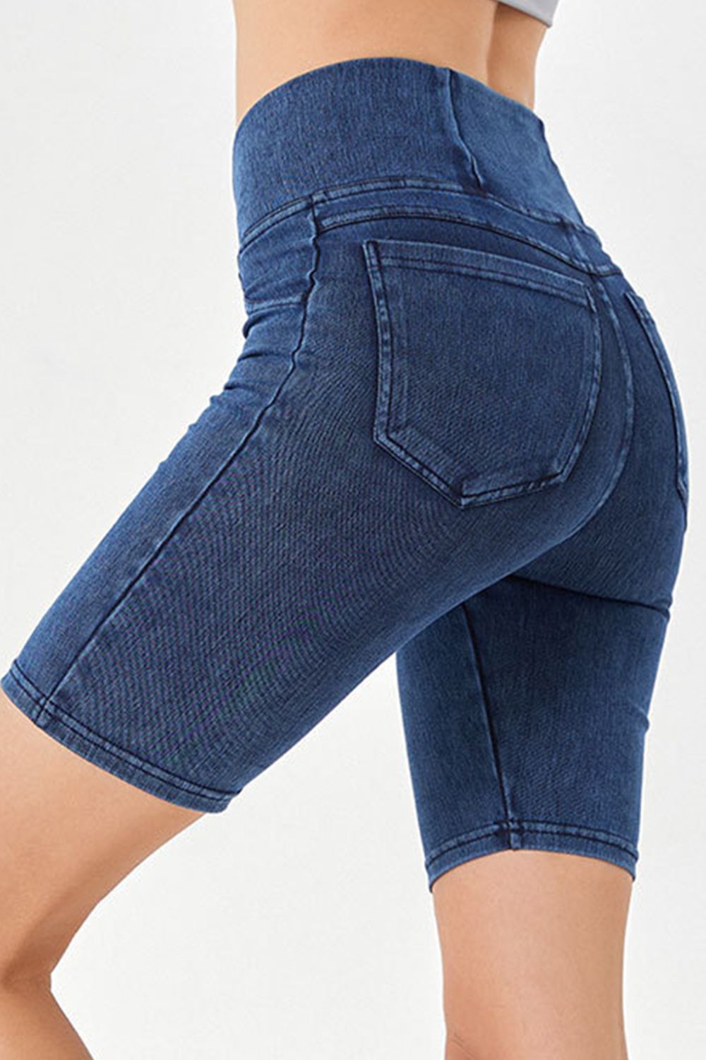 Basic Bae Asymmetrical Waist Denim Shorts with Pockets - The Coin Has A Say