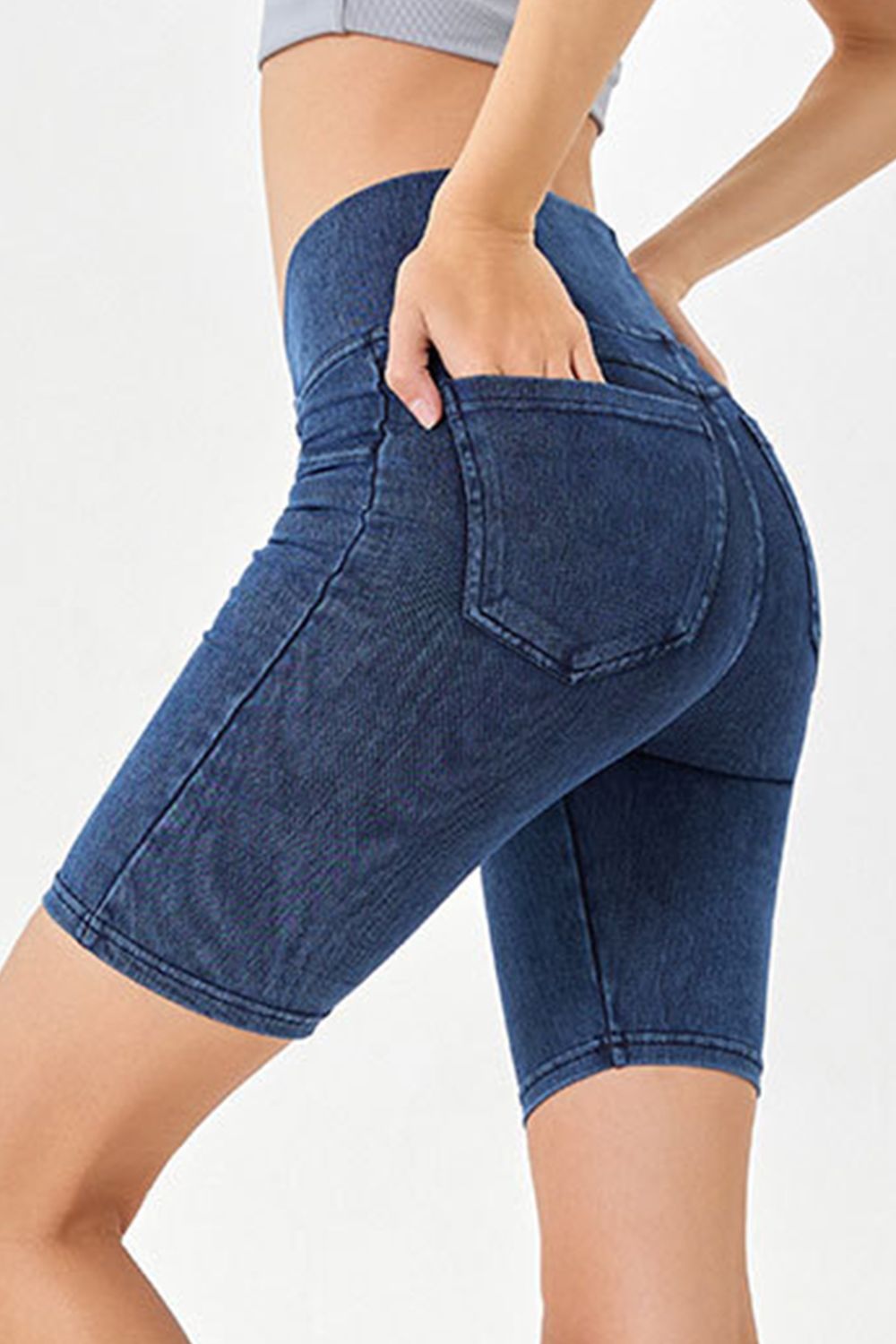 Basic Bae Asymmetrical Waist Denim Shorts with Pockets - The Coin Has A Say