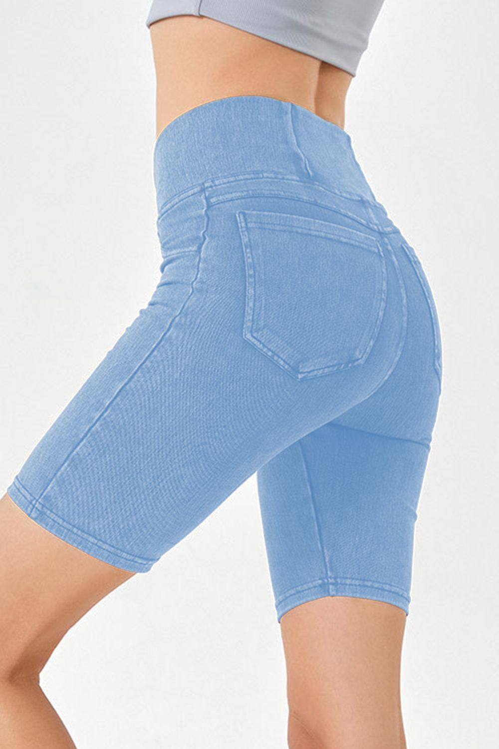 Basic Bae Asymmetrical Waist Denim Shorts with Pockets - The Coin Has A Say