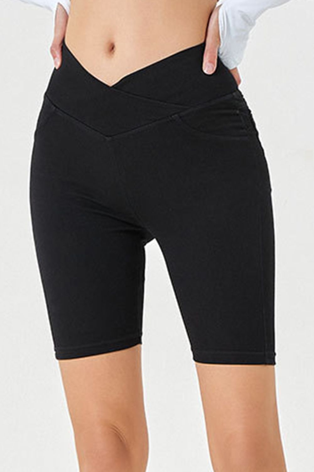 Basic Bae Asymmetrical Waist Denim Shorts with Pockets - The Coin Has A Say