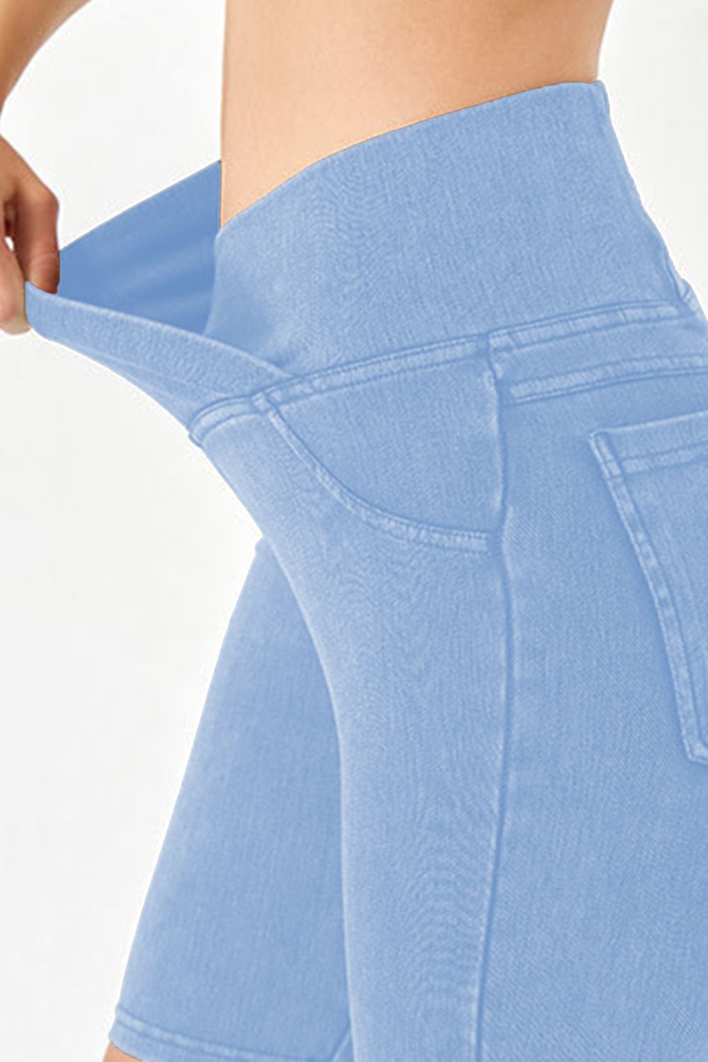 Basic Bae Asymmetrical Waist Denim Shorts with Pockets - The Coin Has A Say