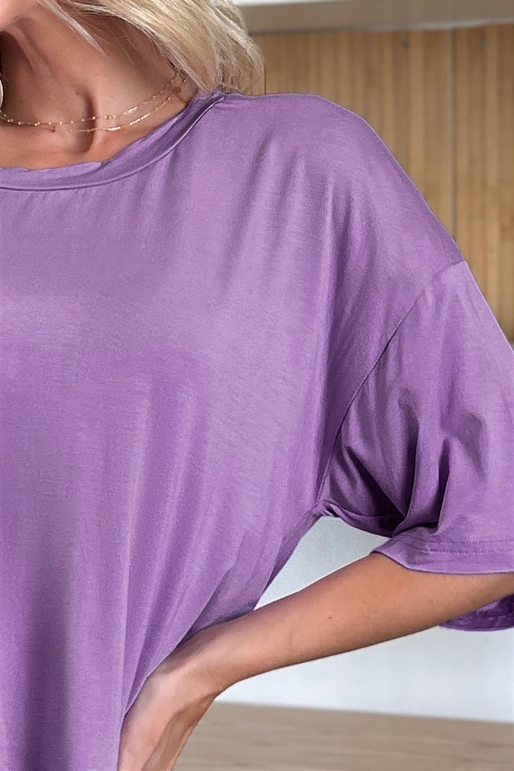 Basic Bae Bamboo Full Size Round Neck Drop Shoulder T-Shirt - The Coin Has A Say