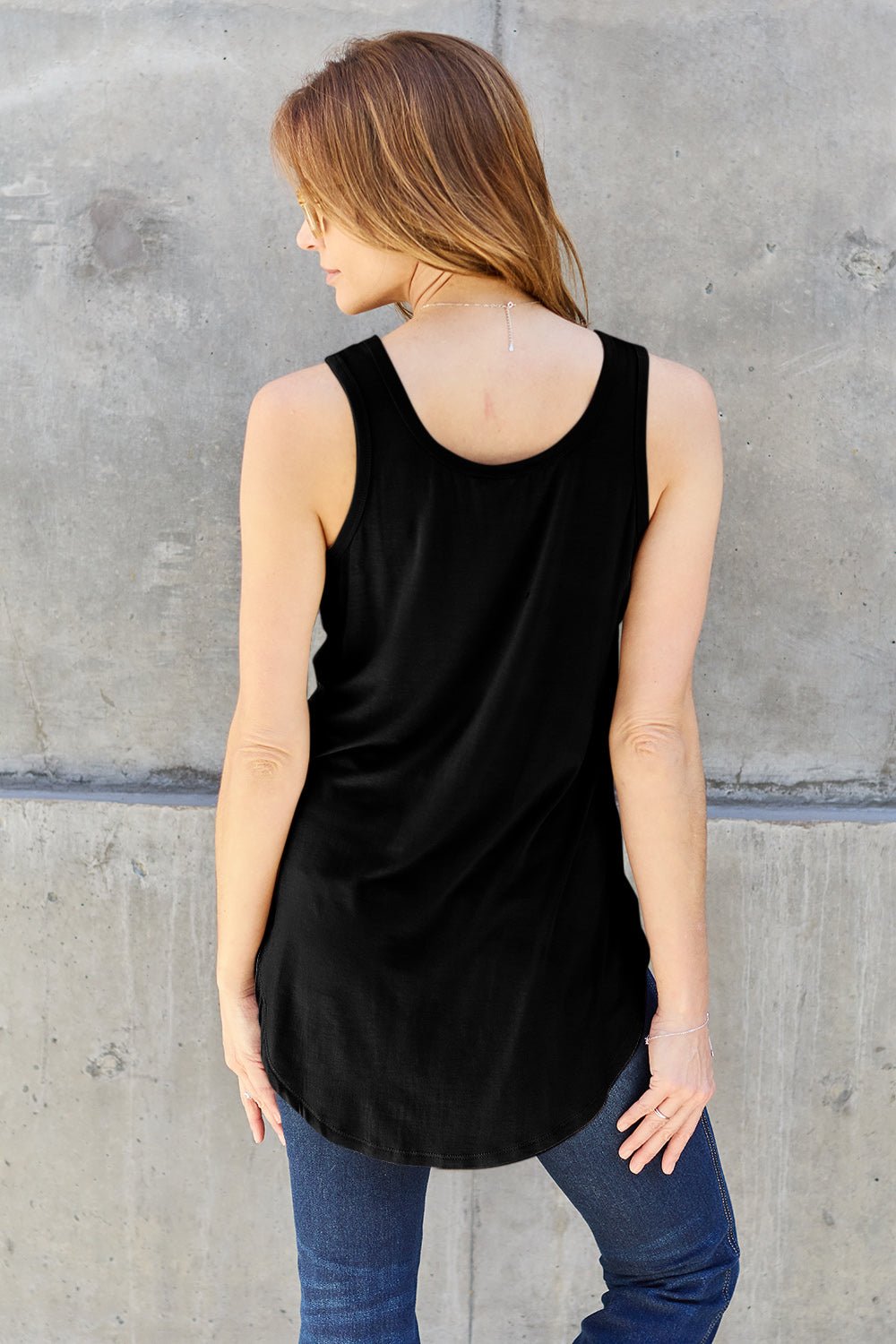 Basic Bae Bamboo Full Size Round Neck Tank - The Coin Has A Say