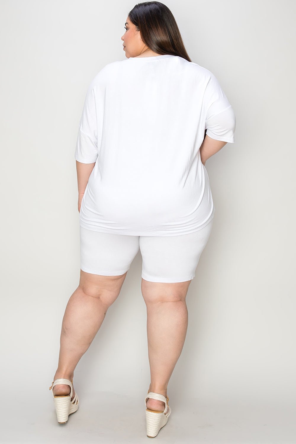 Basic Bae Bamboo Full Size V-Neck Drop Shoulder T-Shirt and Shorts Set - The Coin Has A Say