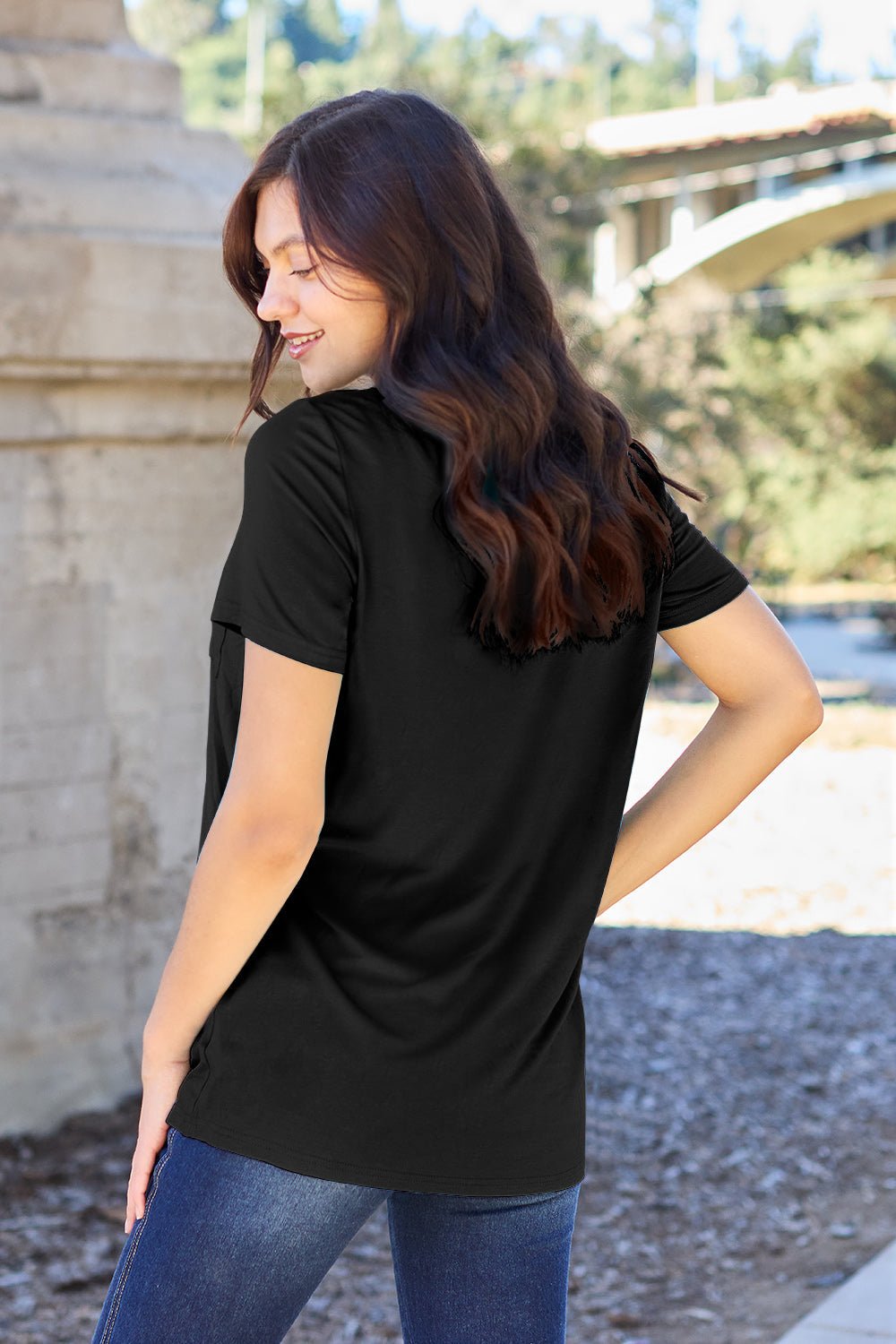 Basic Bae Bamboo Full Size V-Neck Short Sleeve T-Shirt - The Coin Has A Say