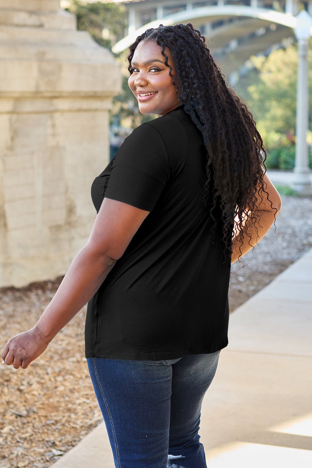 Basic Bae Bamboo Full Size V-Neck Short Sleeve T-Shirt - The Coin Has A Say
