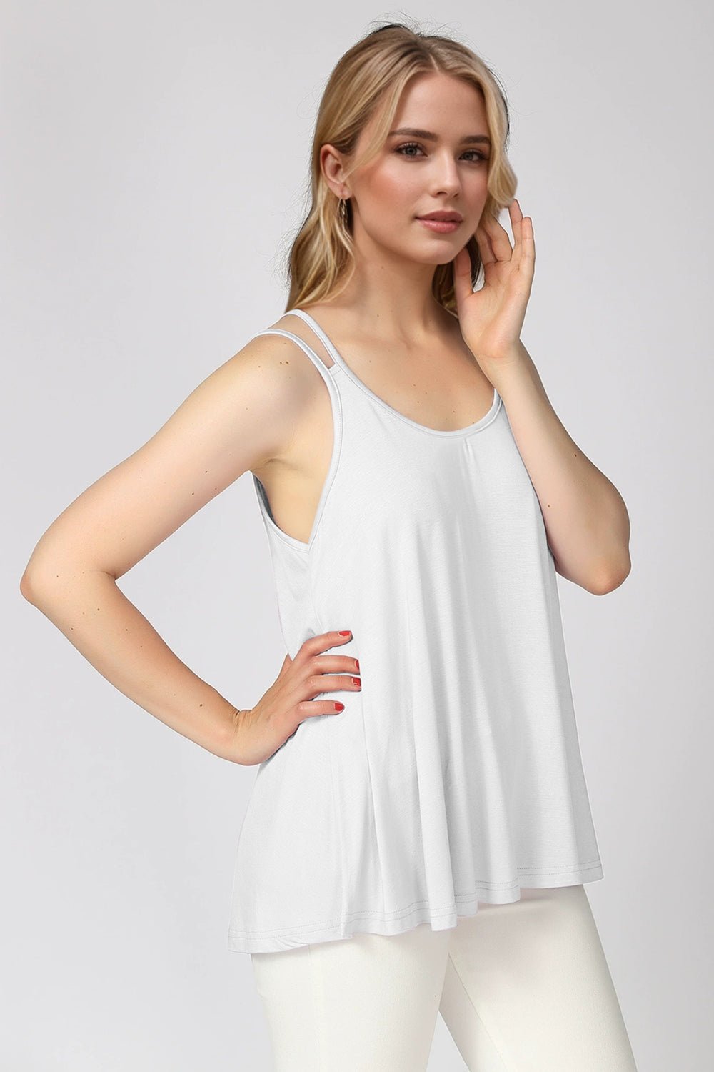 Basic Bae Bamboo Scoop Neck Double Spaghetti Straps Cami - The Coin Has A Say