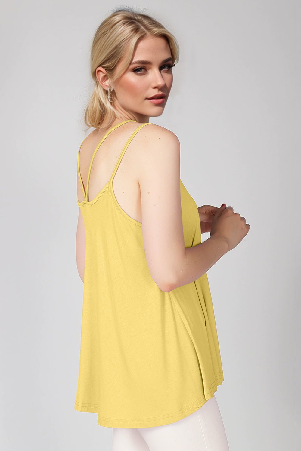 Basic Bae Bamboo Scoop Neck Double Spaghetti Straps Cami - The Coin Has A Say