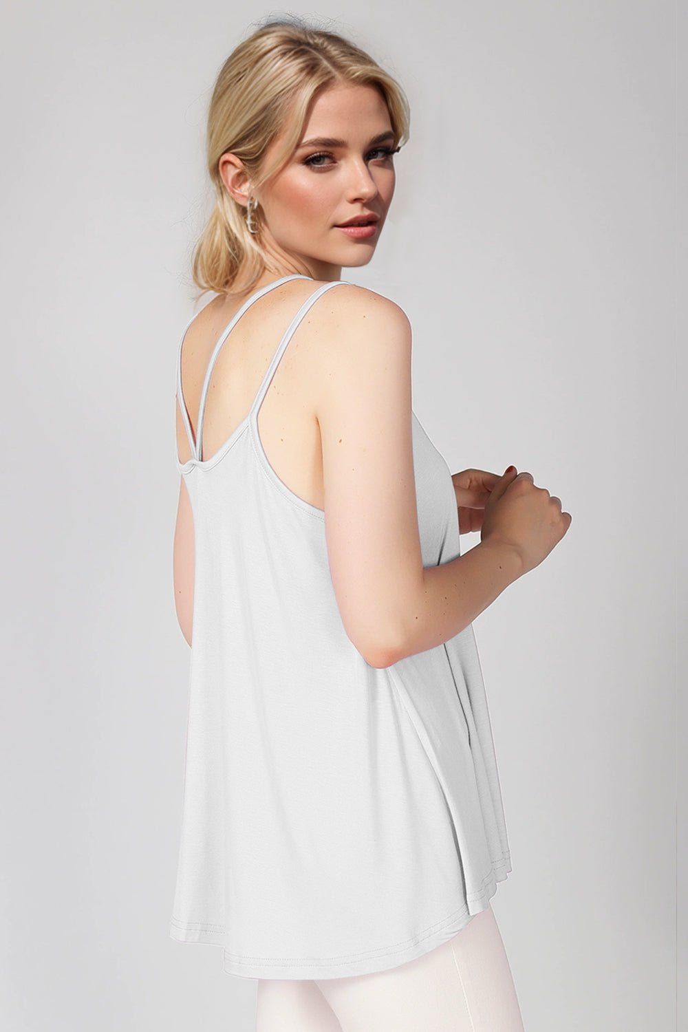 Basic Bae Bamboo Scoop Neck Double Spaghetti Straps Cami - The Coin Has A Say