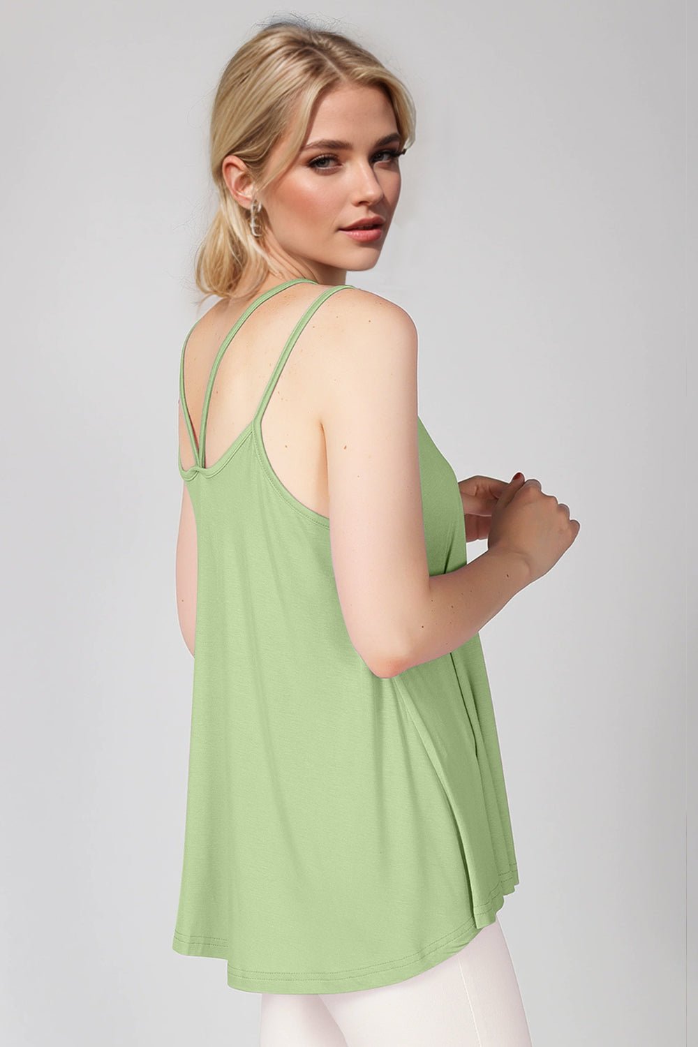 Basic Bae Bamboo Scoop Neck Double Spaghetti Straps Cami - The Coin Has A Say