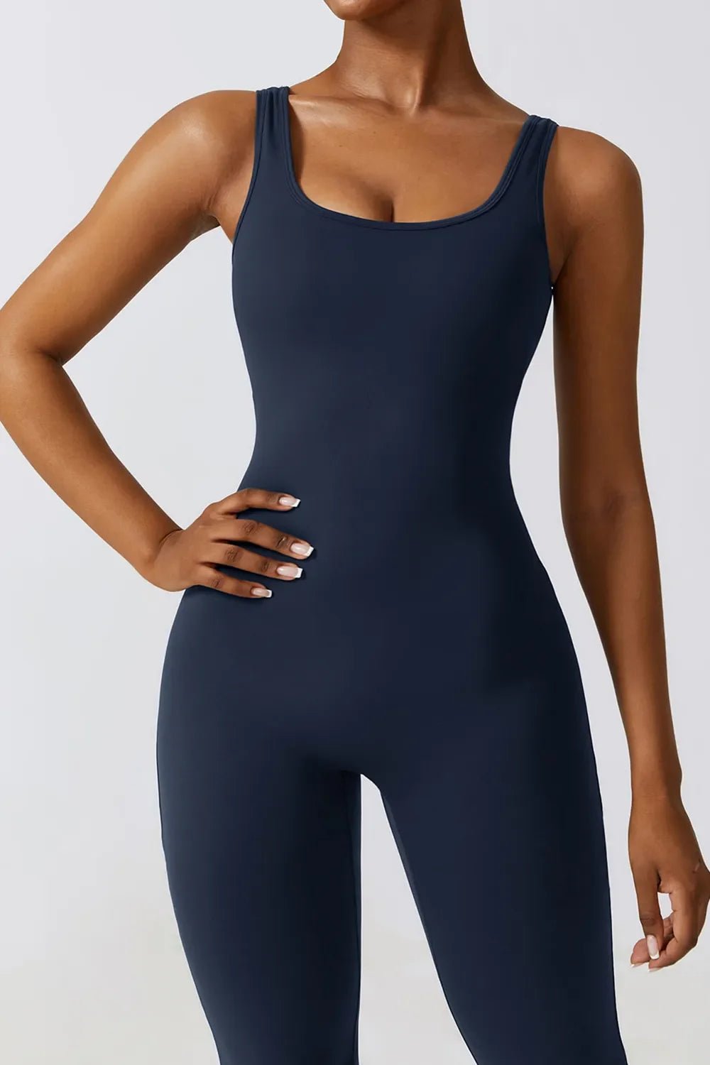Basic Bae Cutout Ruched Bootcut Sleeveless Active Jumpsuit - The Coin Has A Say