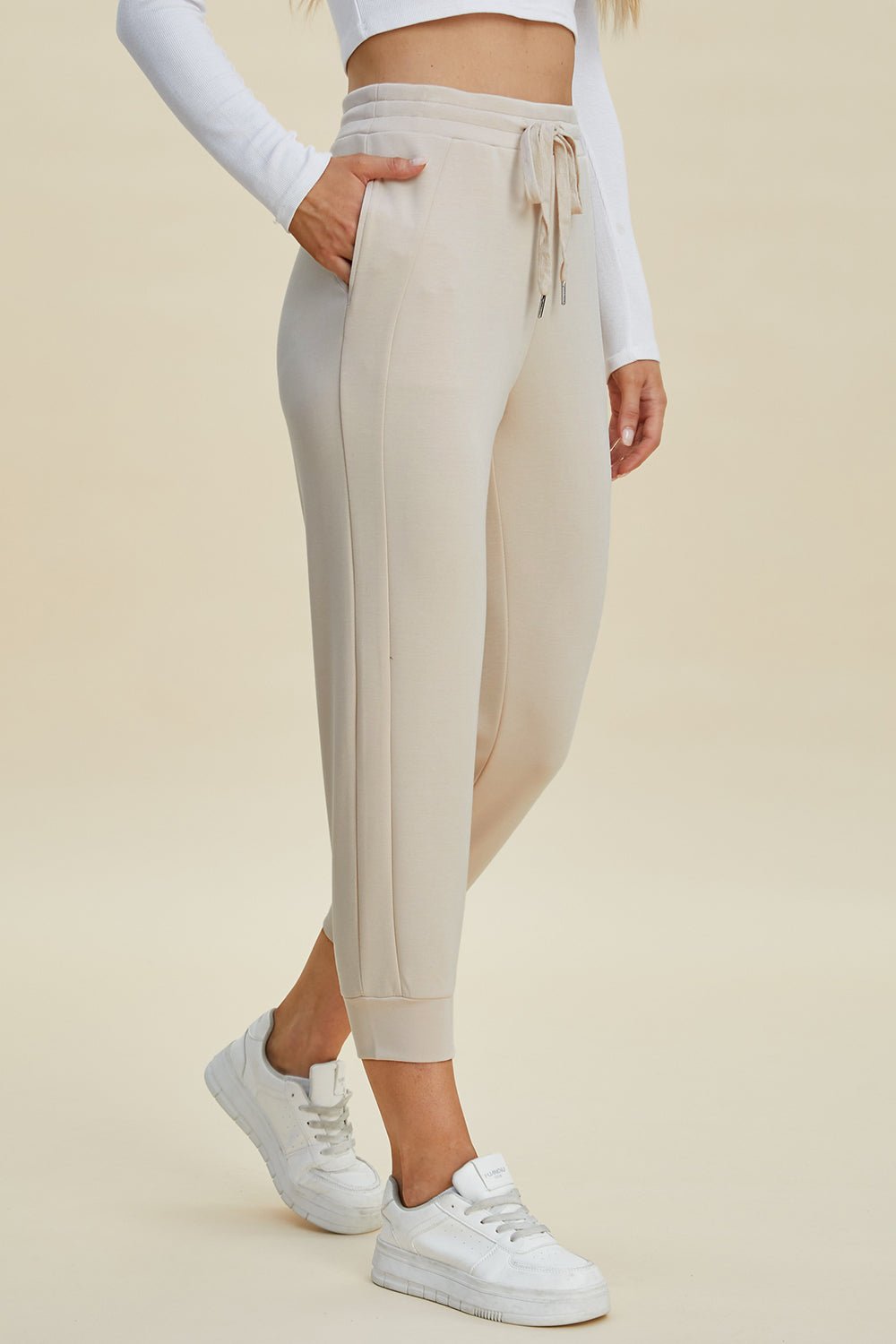 Basic Bae Full Size Air Scuba Drawstring High Waist Cropped Pants - The Coin Has A Say