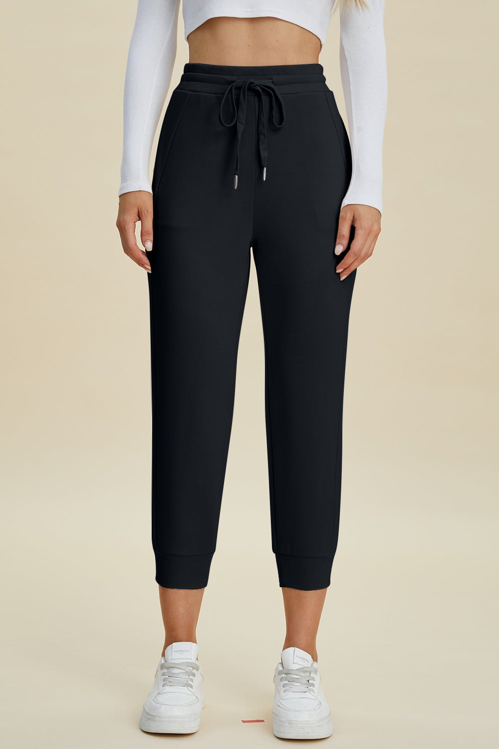 Basic Bae Full Size Air Scuba Drawstring High Waist Cropped Pants - The Coin Has A Say