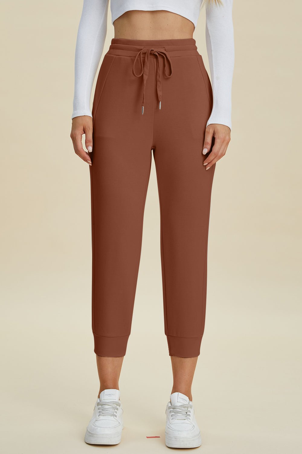 Basic Bae Full Size Air Scuba Drawstring High Waist Cropped Pants - The Coin Has A Say