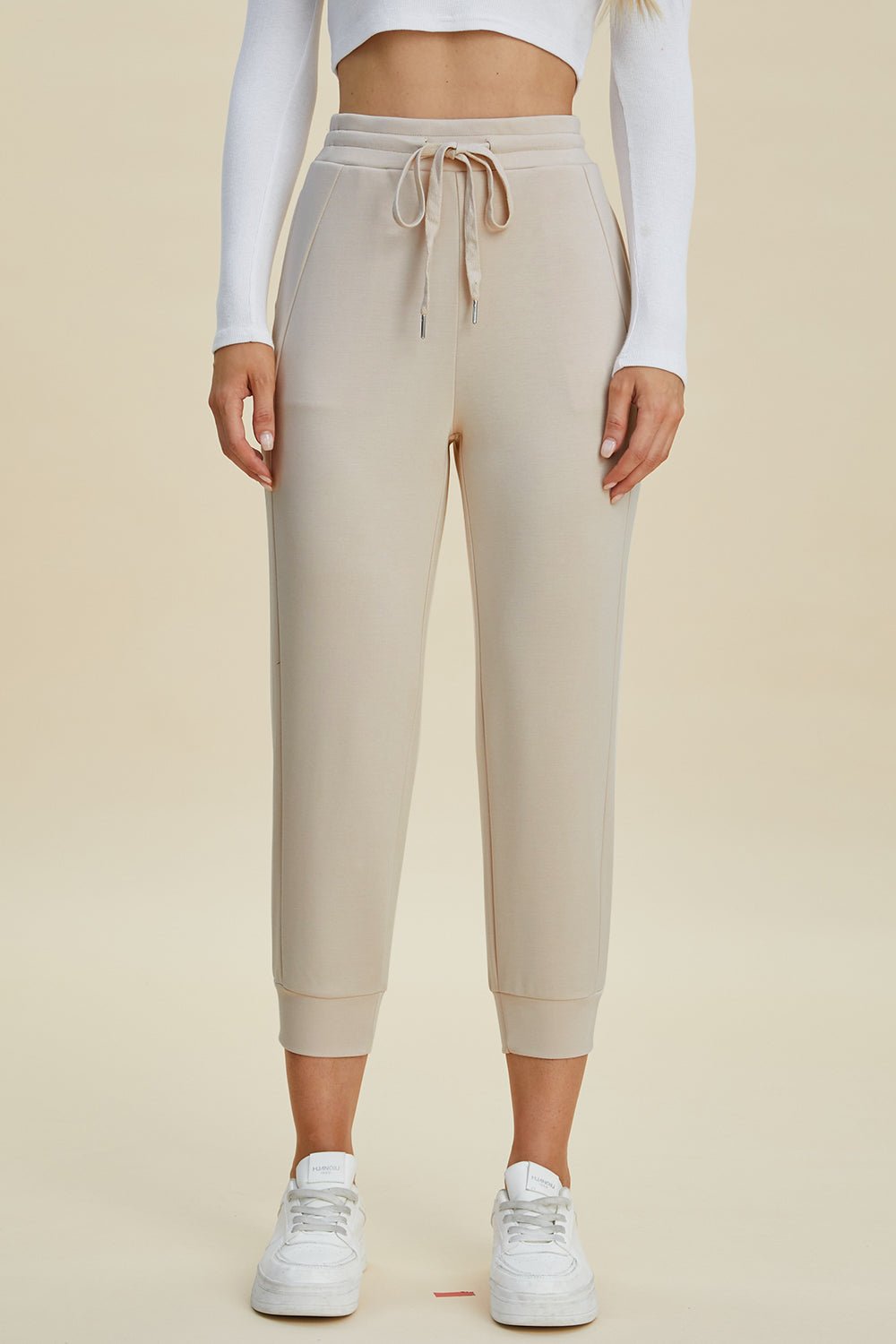Basic Bae Full Size Air Scuba Drawstring High Waist Cropped Pants - The Coin Has A Say