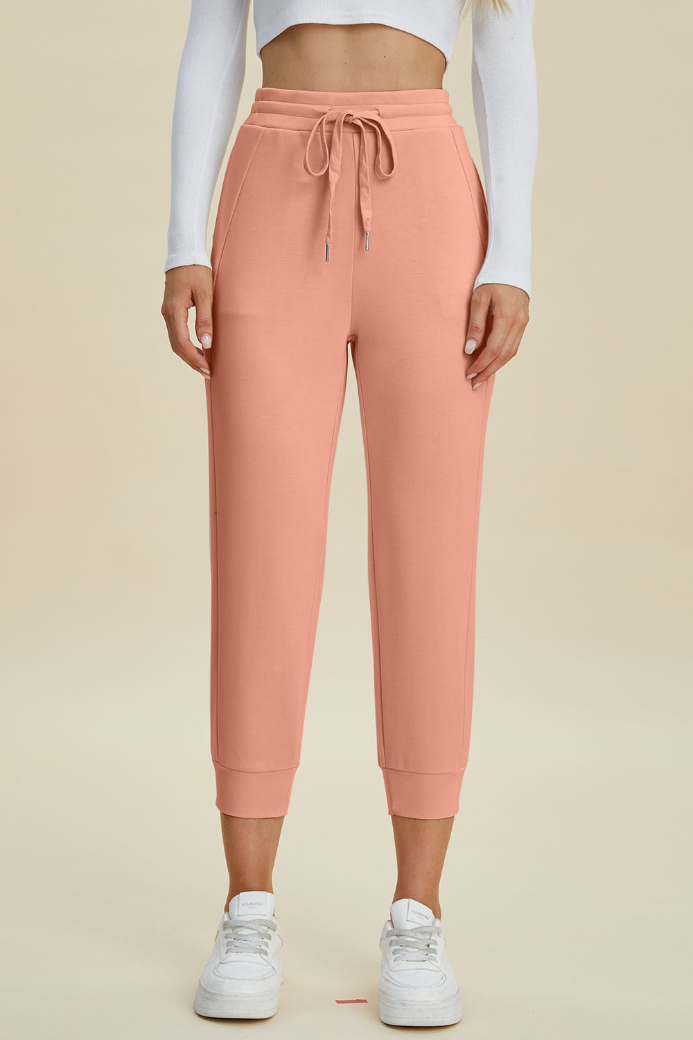 Basic Bae Full Size Air Scuba Drawstring High Waist Cropped Pants - The Coin Has A Say
