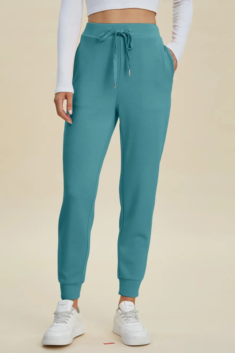 Basic Bae Full Size Air Scuba Drawstring High Waist Joggers - The Coin Has A Say
