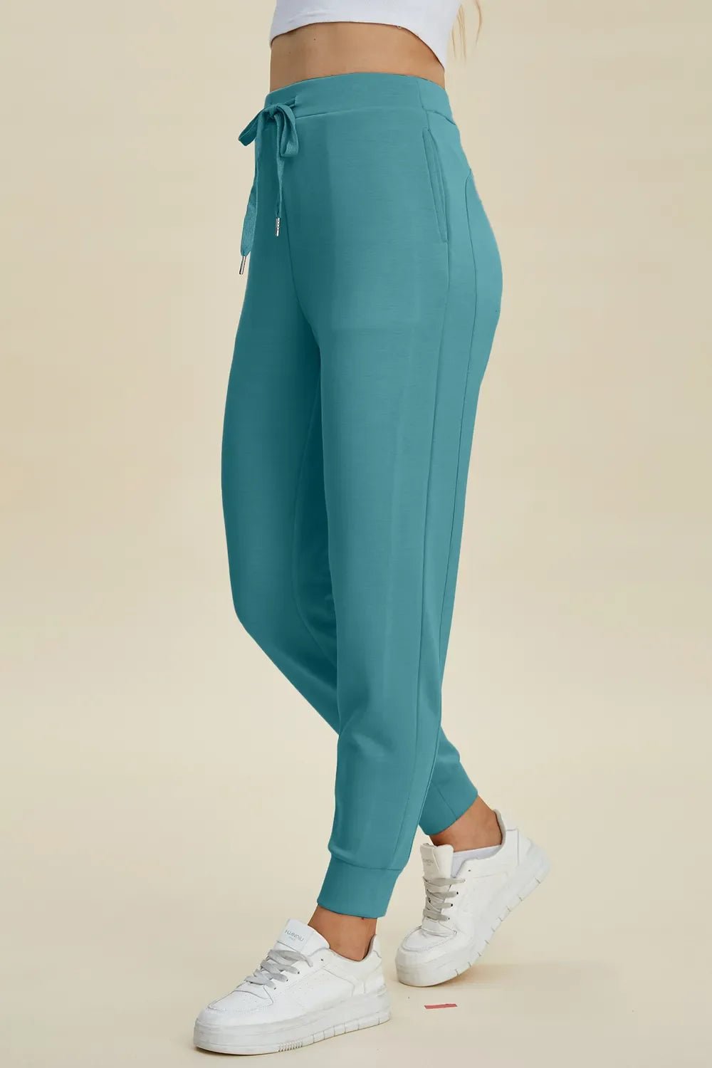 Basic Bae Full Size Air Scuba Drawstring High Waist Joggers - The Coin Has A Say