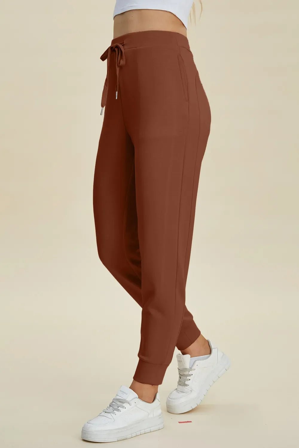 Basic Bae Full Size Air Scuba Drawstring High Waist Joggers - The Coin Has A Say