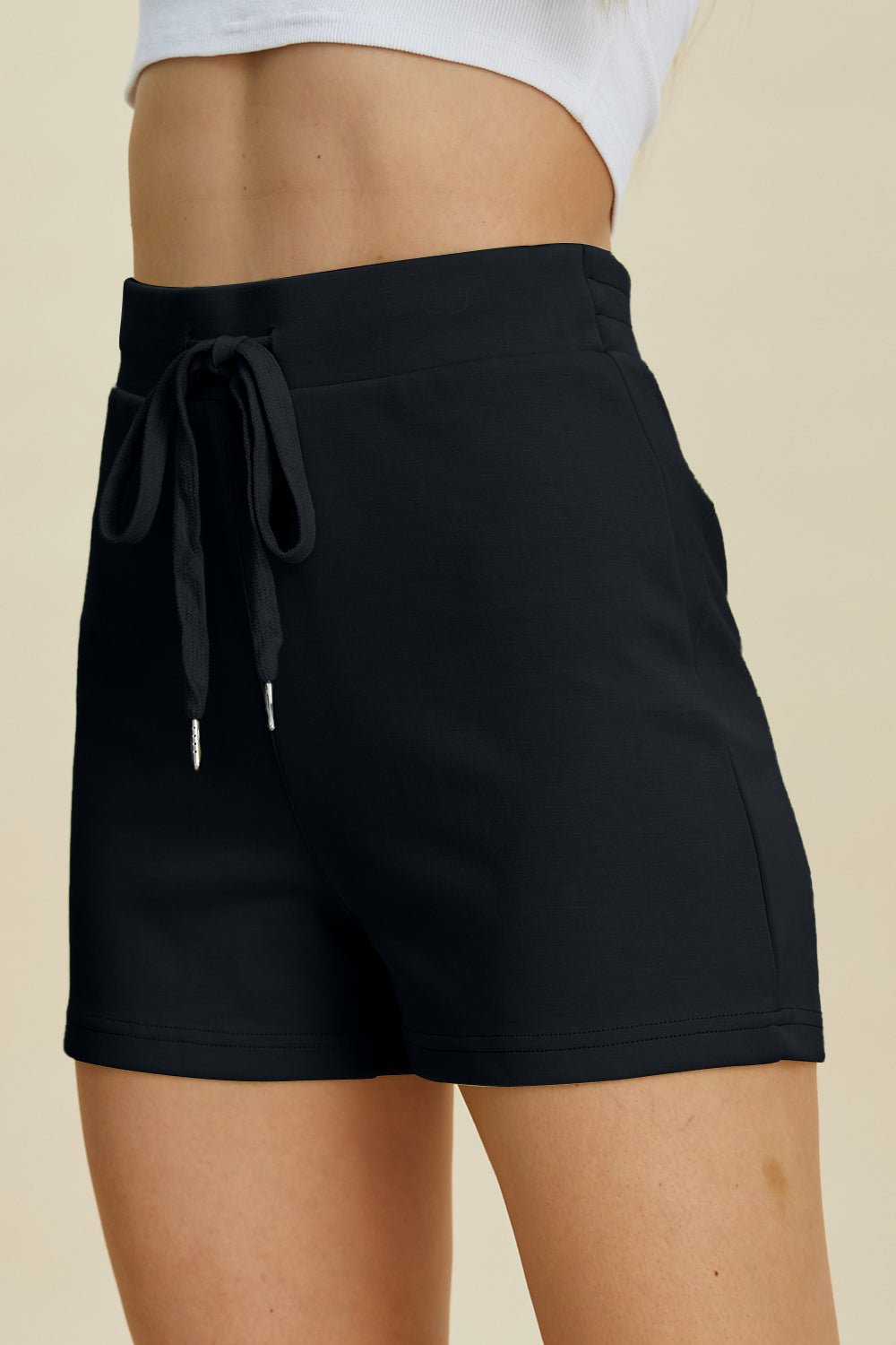 Basic Bae Full Size Air Scuba Drawstring High Waist Shorts - The Coin Has A Say