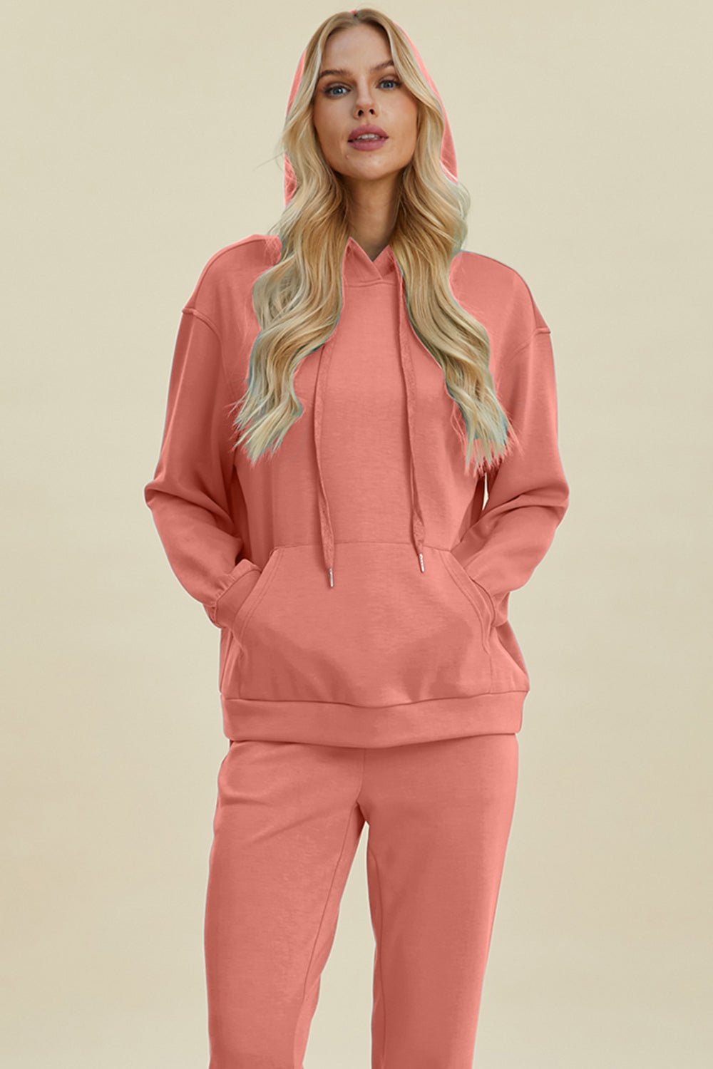 Basic Bae Full Size Air Scuba Drawstring Long Sleeve Hoodie with Kangaroo Pocket - The Coin Has A Say