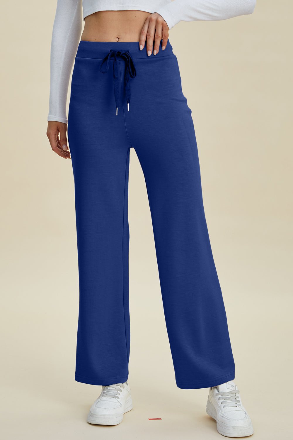 Basic Bae Full Size Air Scuba Drawstring Wide Leg Pants - The Coin Has A Say