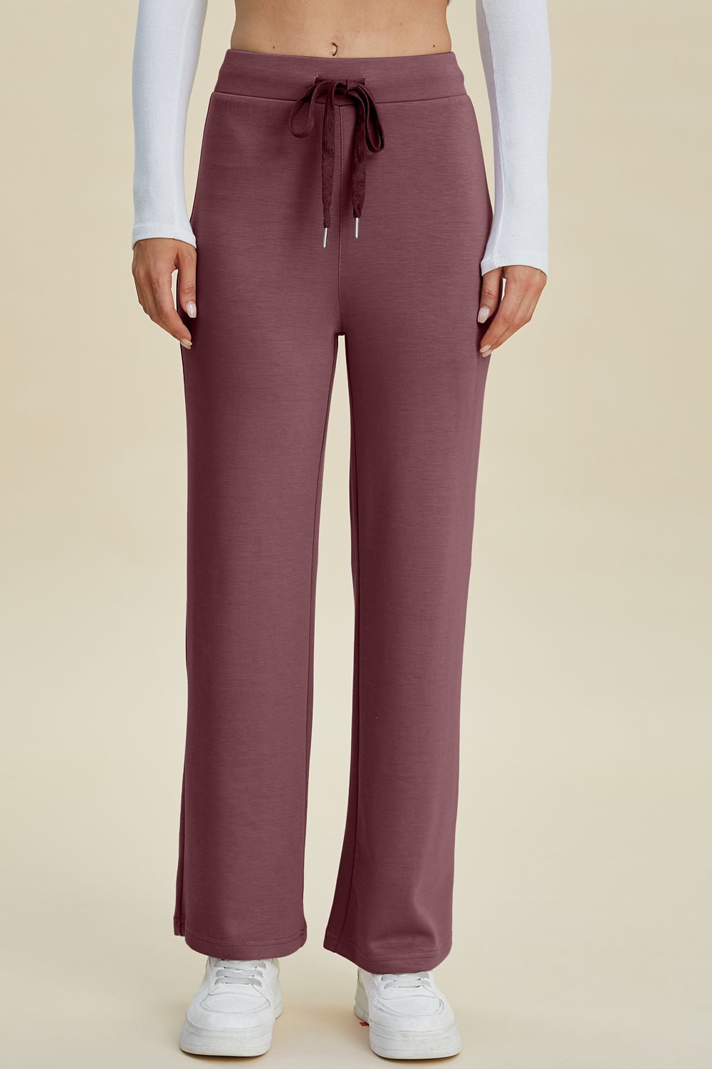 Basic Bae Full Size Air Scuba Drawstring Wide Leg Pants - The Coin Has A Say