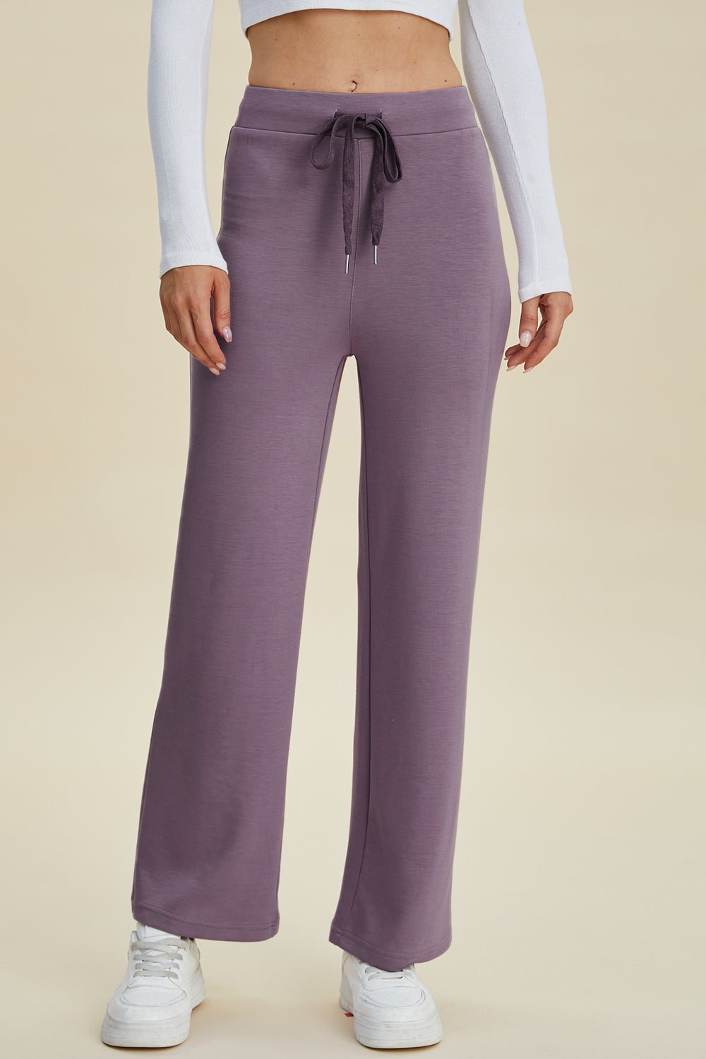 Basic Bae Full Size Air Scuba Drawstring Wide Leg Pants - The Coin Has A Say