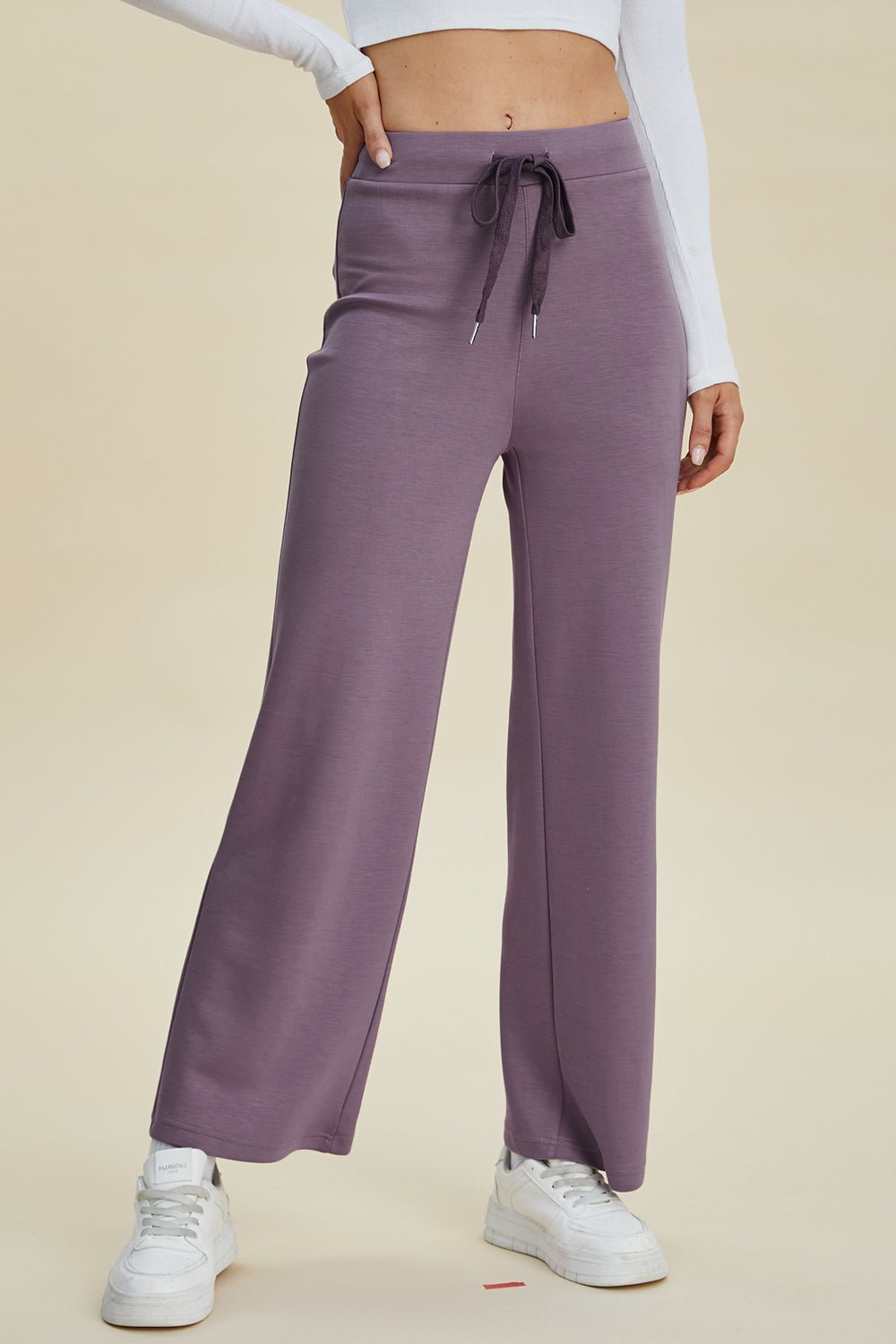 Basic Bae Full Size Air Scuba Drawstring Wide Leg Pants - The Coin Has A Say