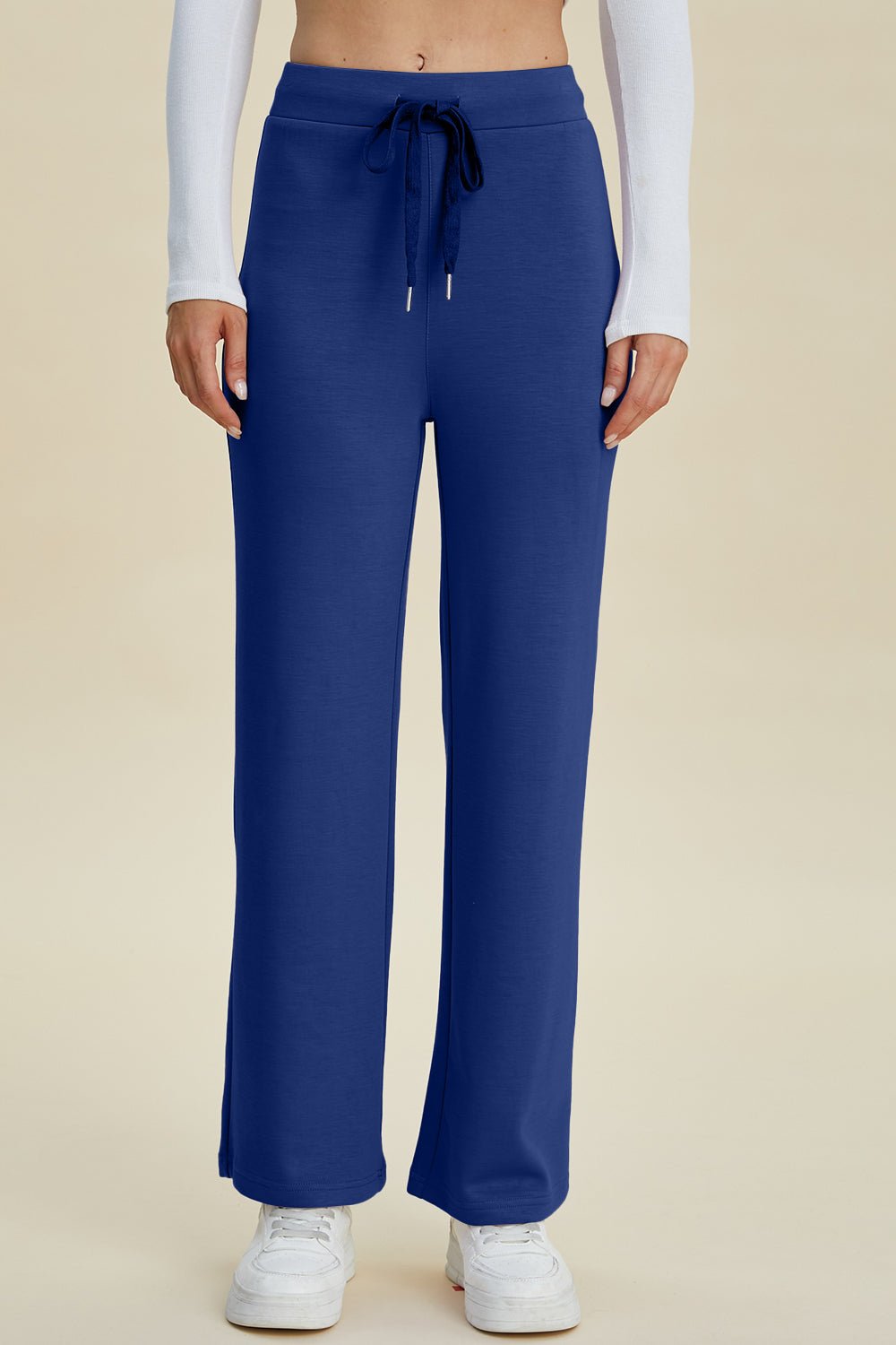 Basic Bae Full Size Air Scuba Drawstring Wide Leg Pants - The Coin Has A Say