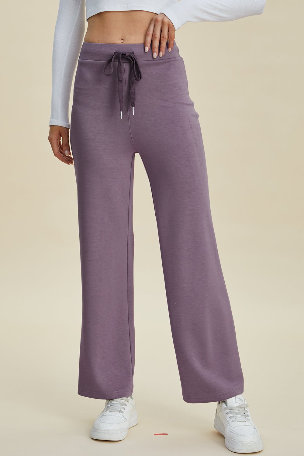 Basic Bae Full Size Air Scuba Drawstring Wide Leg Pants - The Coin Has A Say