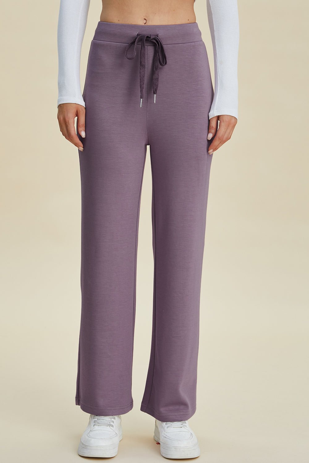 Basic Bae Full Size Air Scuba Drawstring Wide Leg Pants - The Coin Has A Say