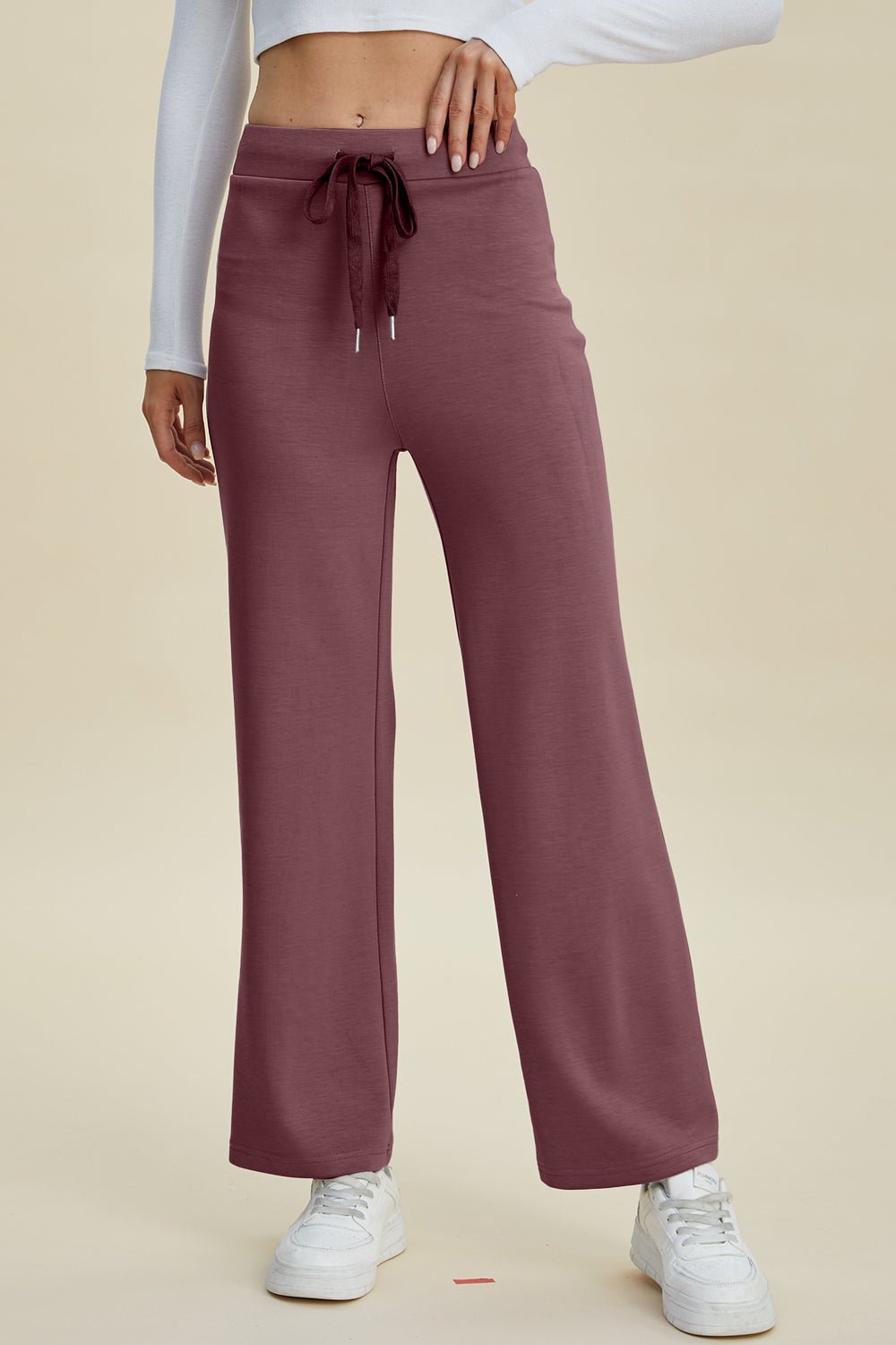 Basic Bae Full Size Air Scuba Drawstring Wide Leg Pants - The Coin Has A Say