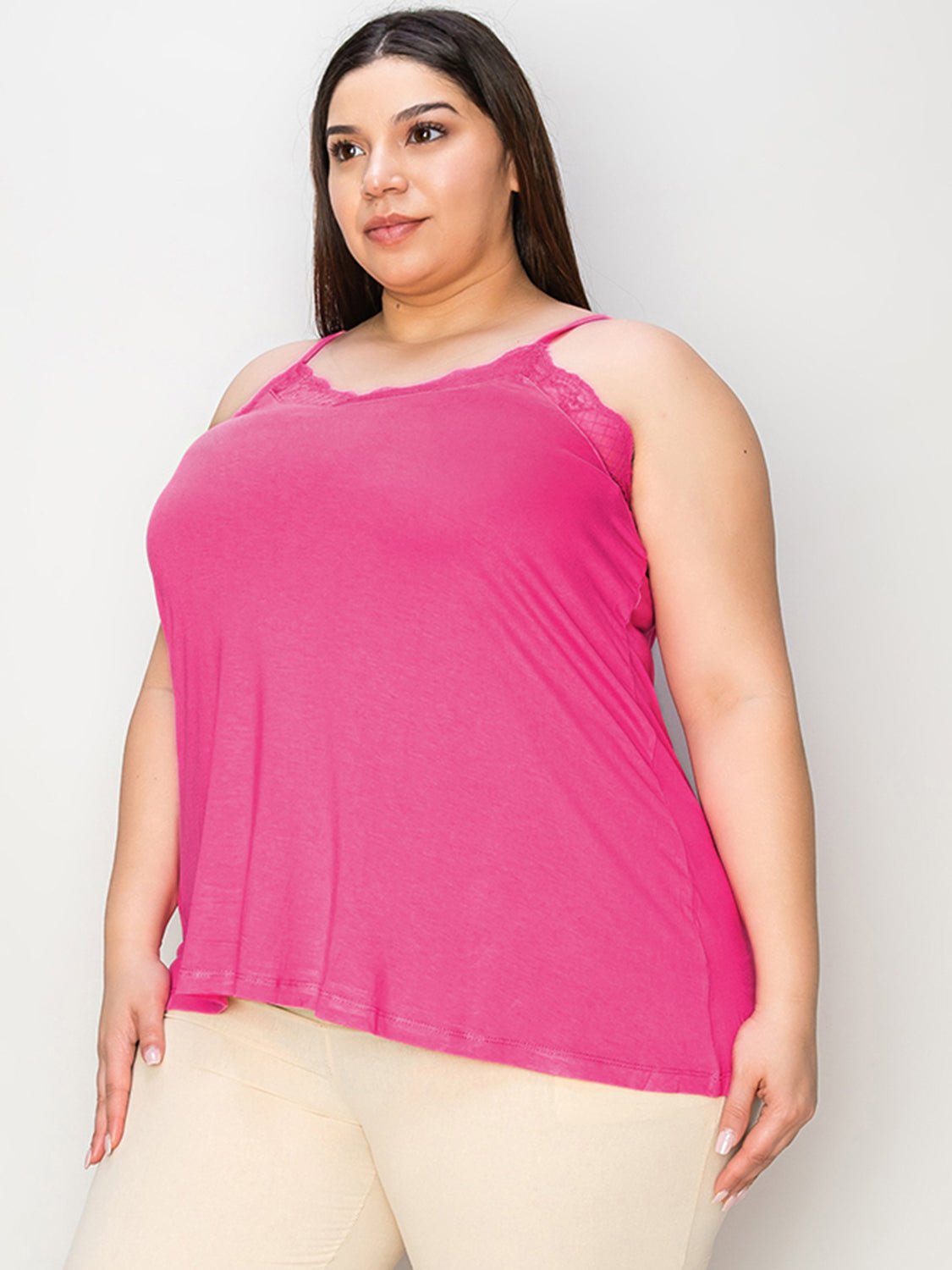 Basic Bae Full Size Lace Trim V-Neck Cami - The Coin Has A Say