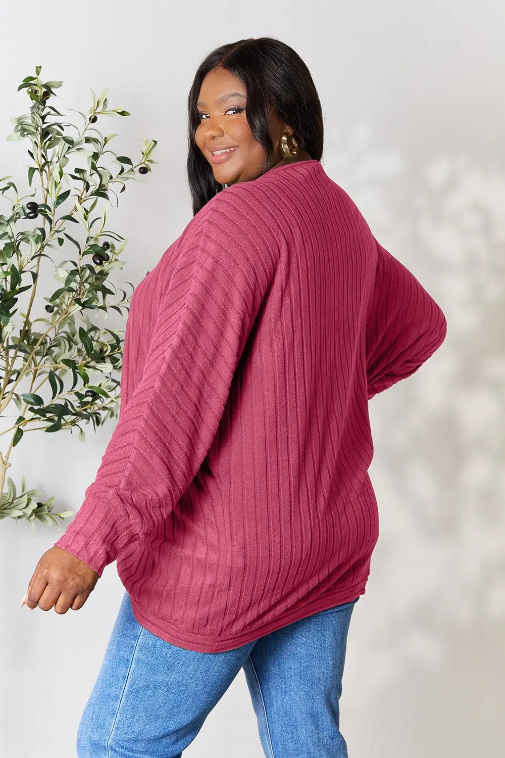 Basic Bae Full Size Ribbed Cocoon Cardigan - The Coin Has A Say