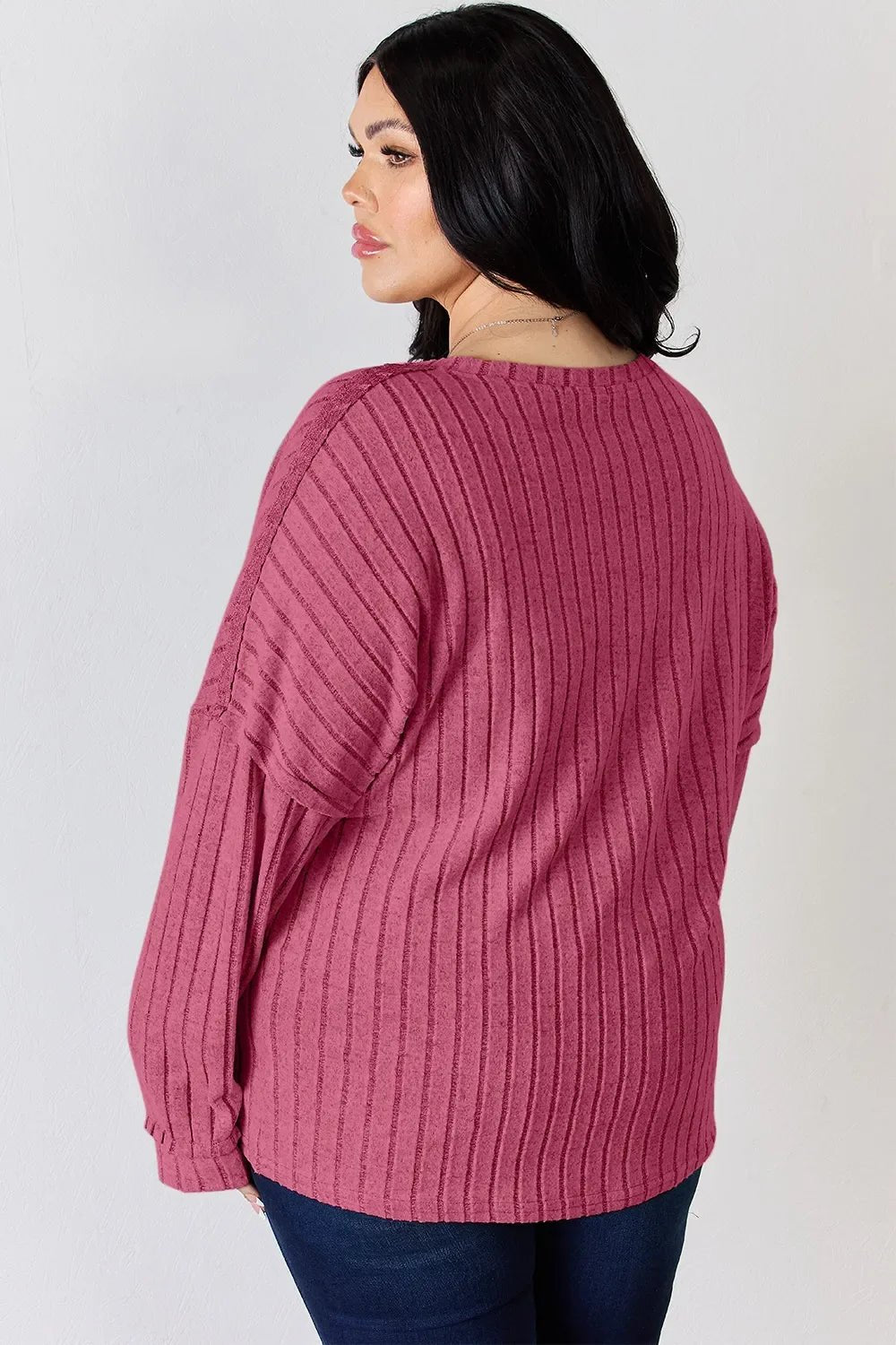 Basic Bae Full Size Ribbed Half Button Long Sleeve T-Shirt - The Coin Has A Say
