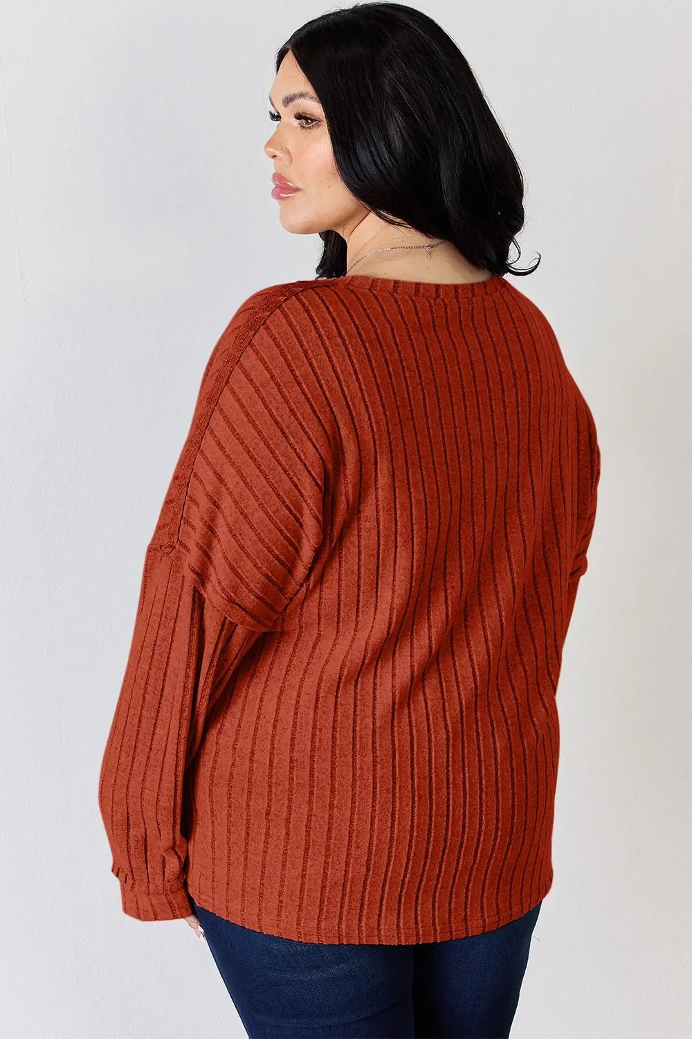 Basic Bae Full Size Ribbed Half Button Long Sleeve T-Shirt - The Coin Has A Say