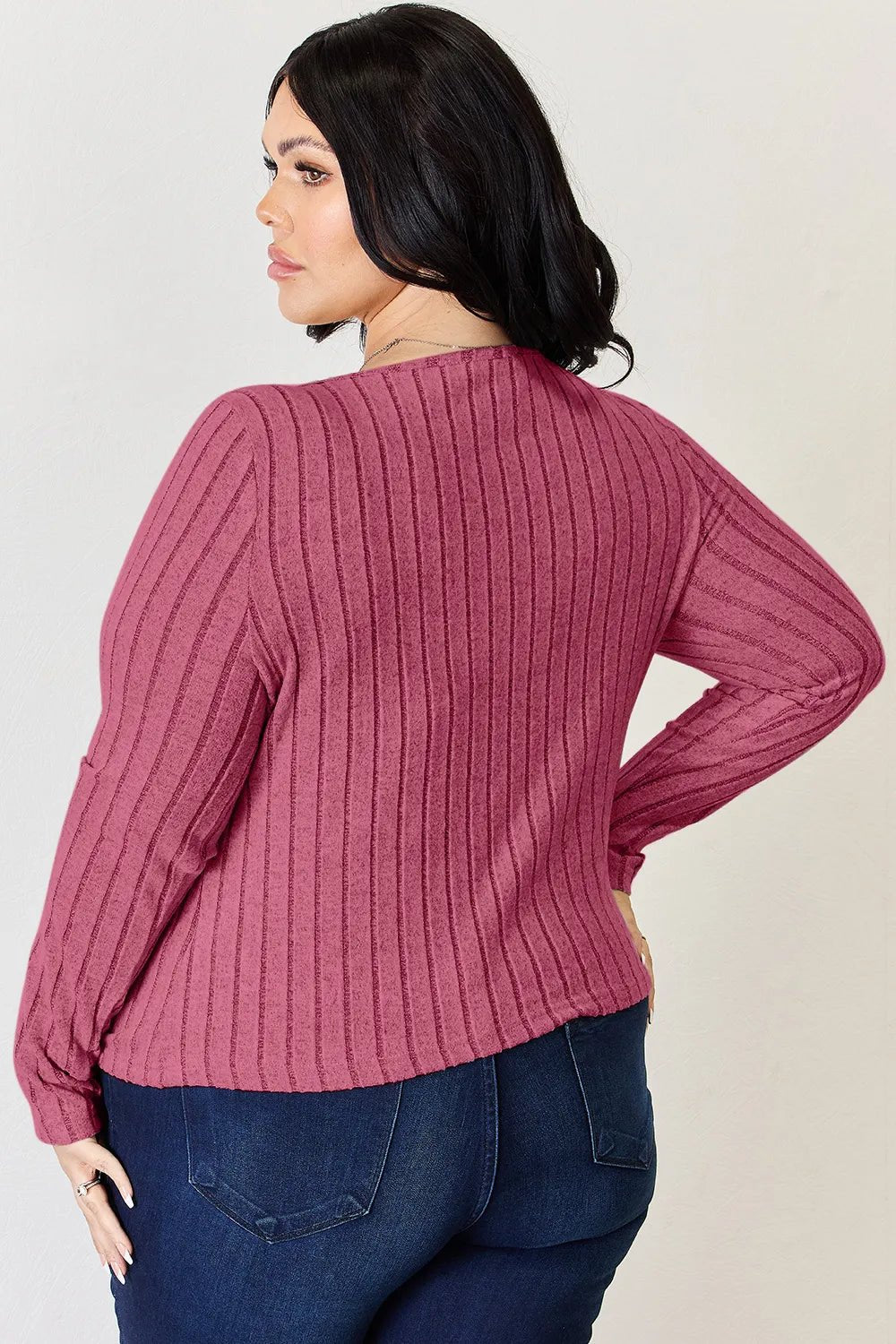Basic Bae Full Size Ribbed Long Sleeve T-Shirt - The Coin Has A Say