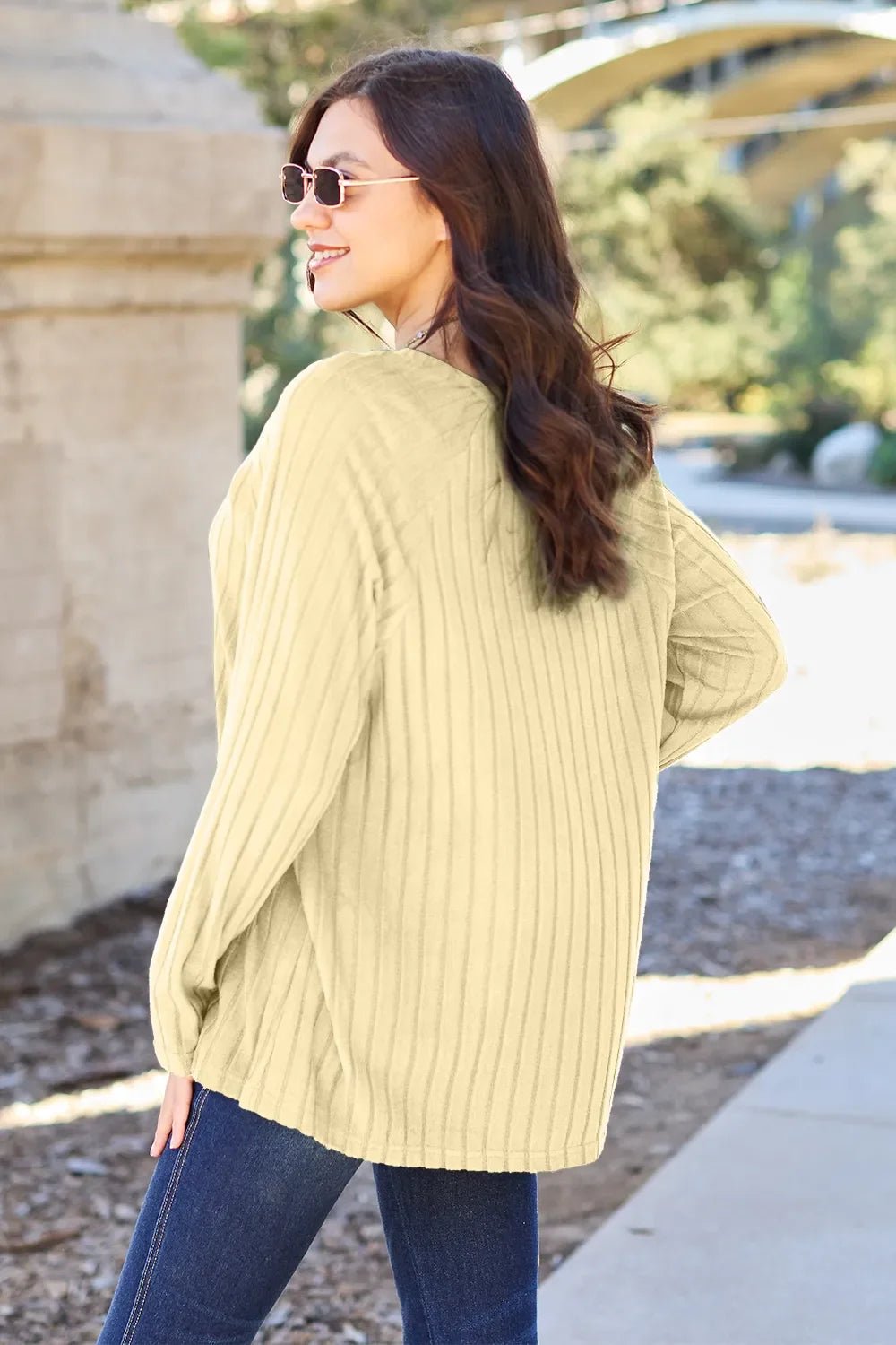 Basic Bae Full Size Ribbed Round Neck Long Sleeve Knit Top - The Coin Has A Say