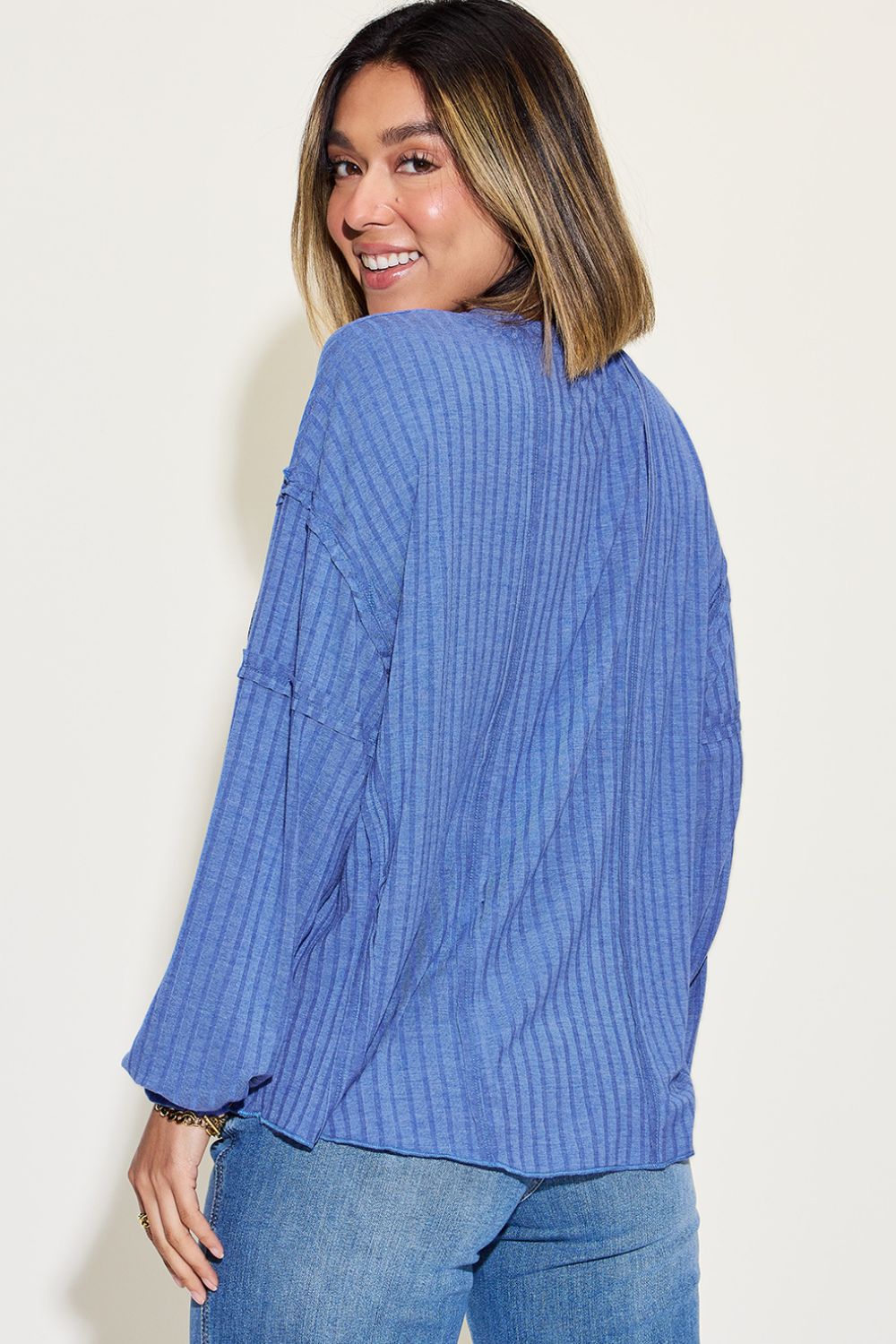 Basic Bae Full Size Ribbed Round Neck Long Sleeve T-Shirt - The Coin Has A Say