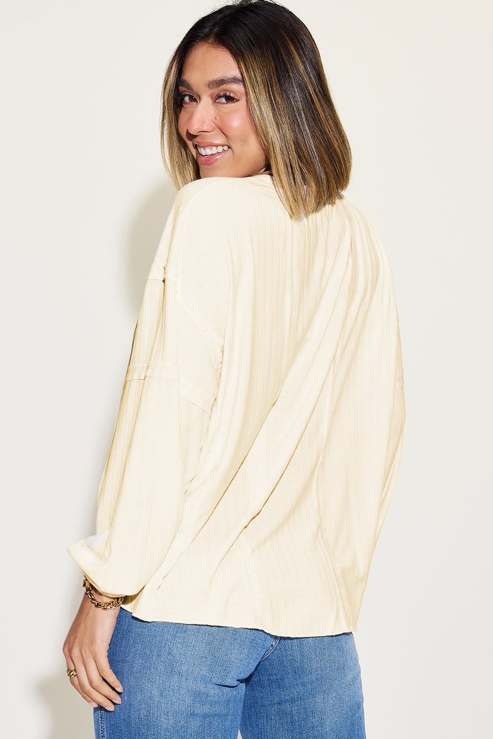 Basic Bae Full Size Ribbed Round Neck Long Sleeve T-Shirt - The Coin Has A Say