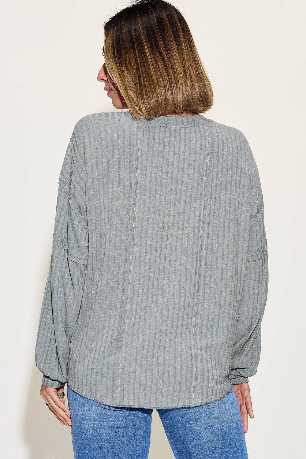 Basic Bae Full Size Ribbed Round Neck Long Sleeve T-Shirt - The Coin Has A Say