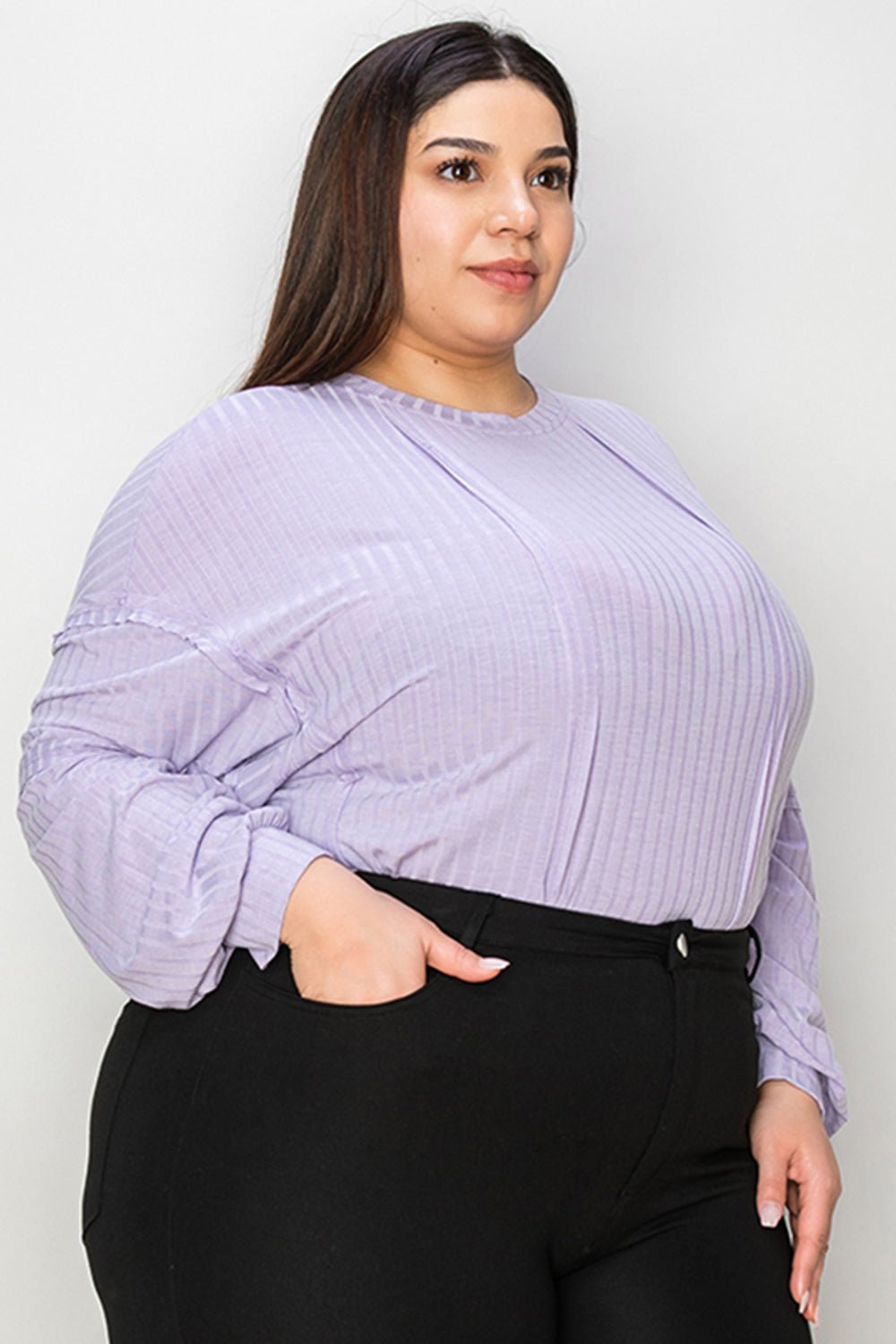 Basic Bae Full Size Ribbed Round Neck Long Sleeve T-Shirt - The Coin Has A Say